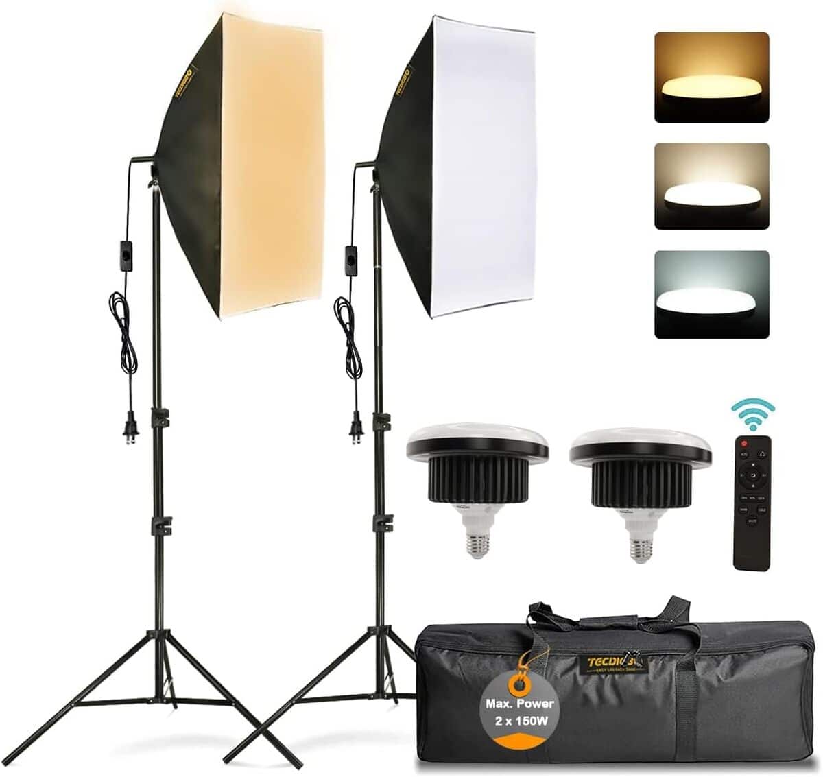 Test : kit softbox Tecdigbo 150 W pour studio photo