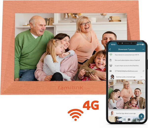 Cadre Photo numérique 4G pour Les Grands-Parents - Fonctionne avec 4G ou avec Wi-FI - Partagez Facilement des Photos avec Vos Proches - Écran 10 Pouces