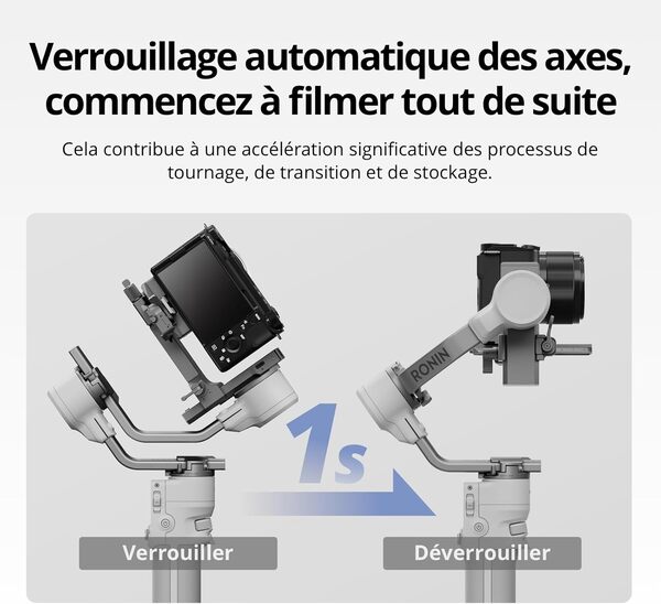 DJI RS 4 Mini, stabilisateur de nacelle pour caméra Canon/Sony/Panasonic/Nikon/Fujifilm, Verrouillage Automatique des Axes, Charge utile de 2 kg, nacelle de caméra, Prise de Vue Verticale Native
