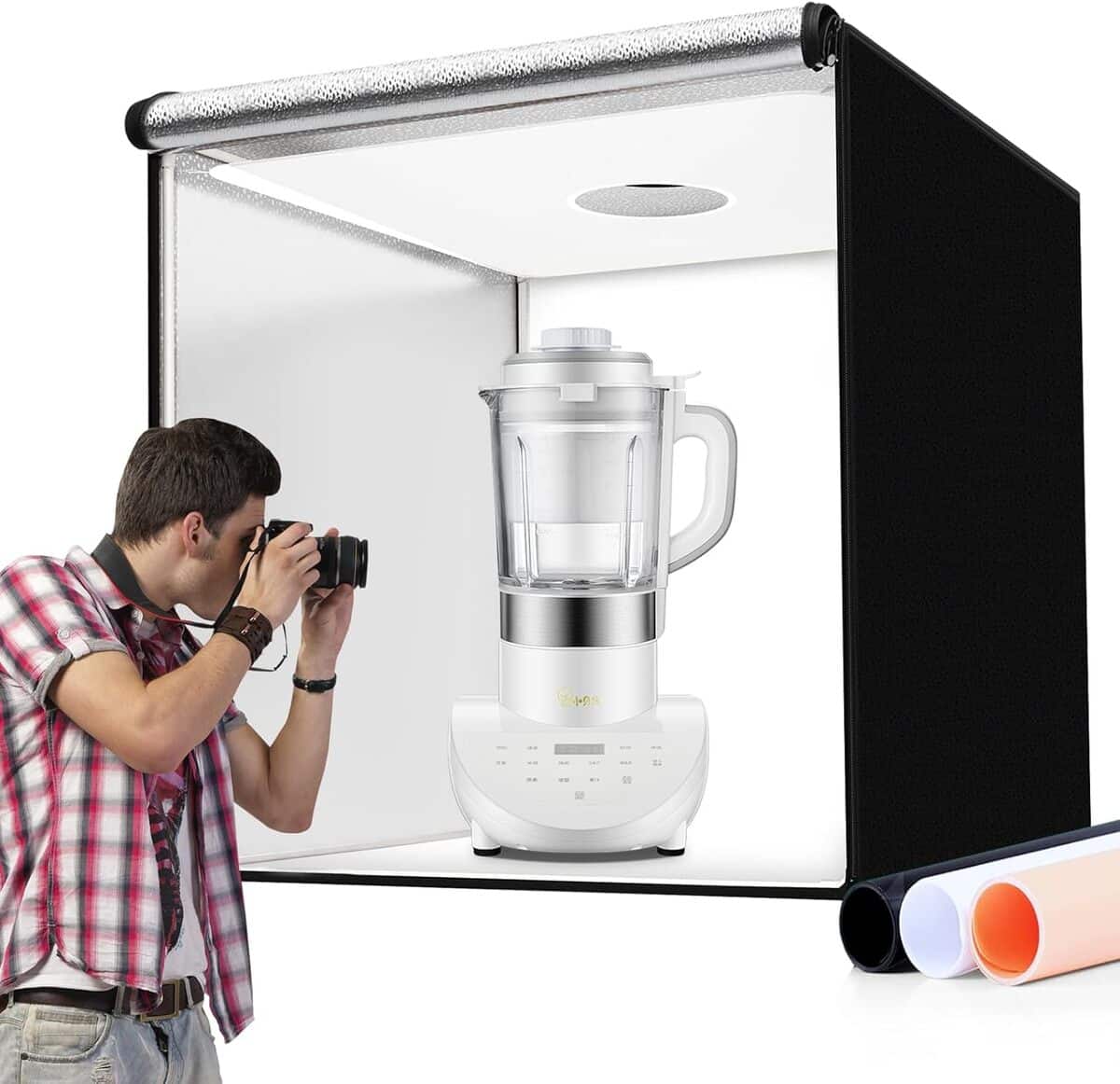 Test de la boîte à lumière 101, 6 cm à intensité variable 405 LED