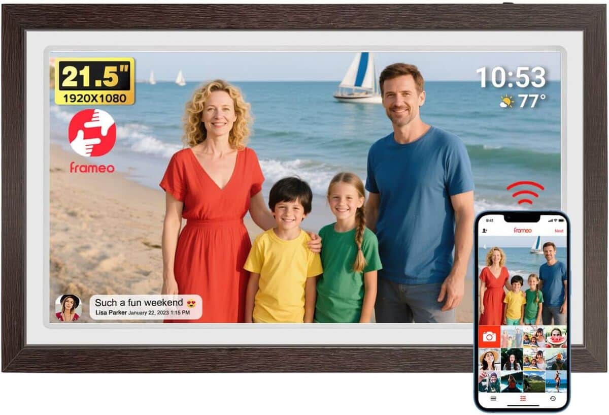 Test du cadre photo numérique Frameo : écran tactile 54, 5 cm FHD WiFi