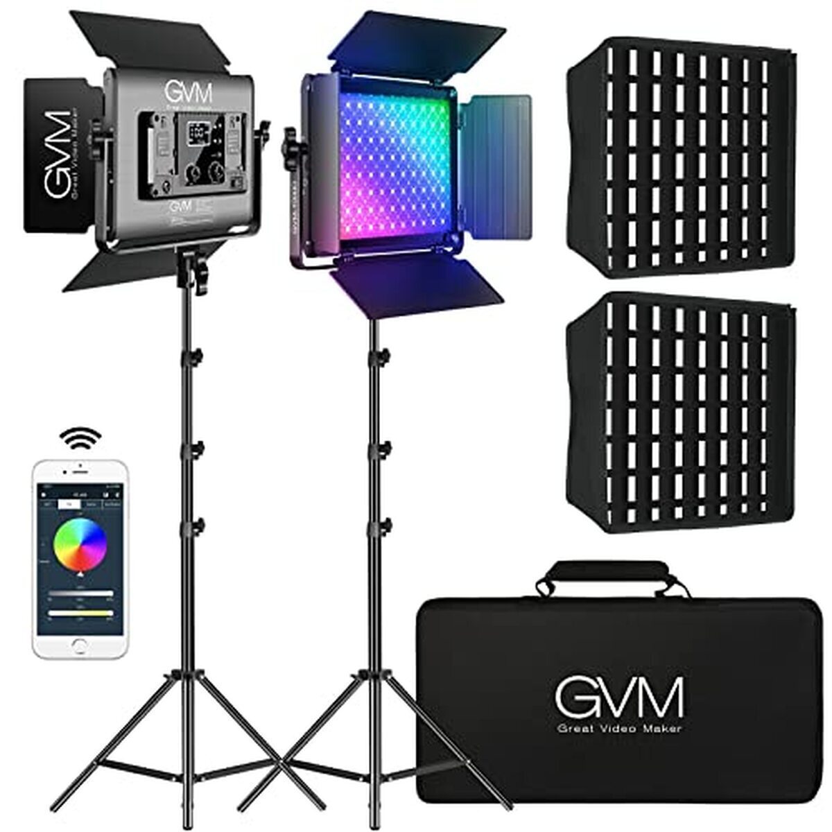 Test : gVM RGB softbox LED 3200K-5600K avec trépied