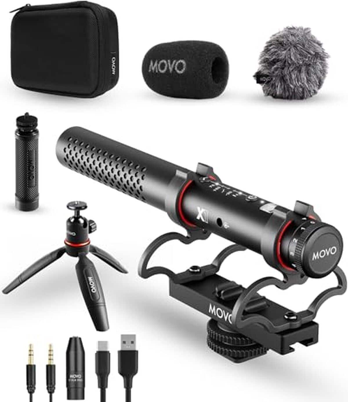 Test du microphone Movo X1 supercardioïde avec audio avancé et accessoires