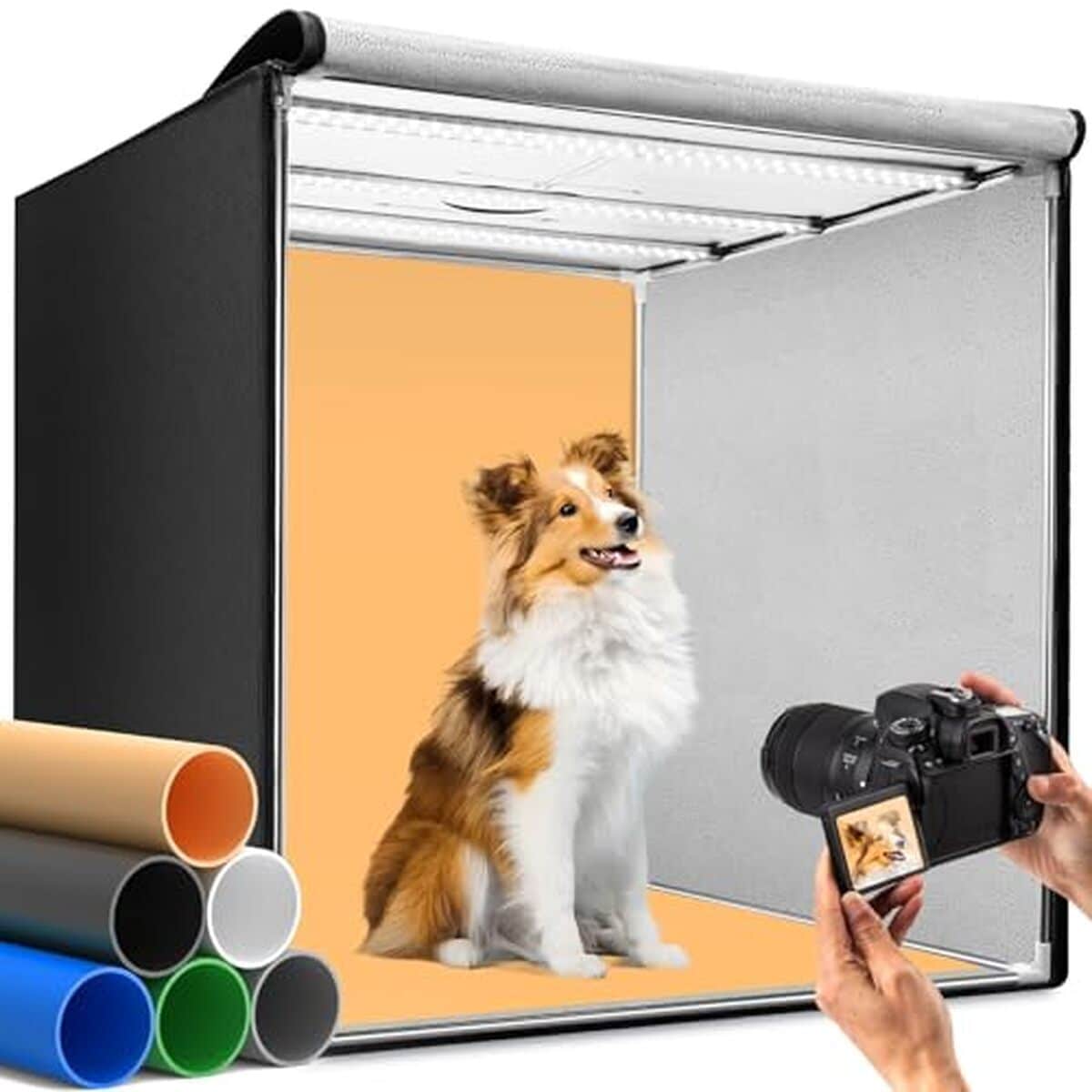 Test du studio photo portable Duclus : boîte de 80x80 cm avec LED réglables