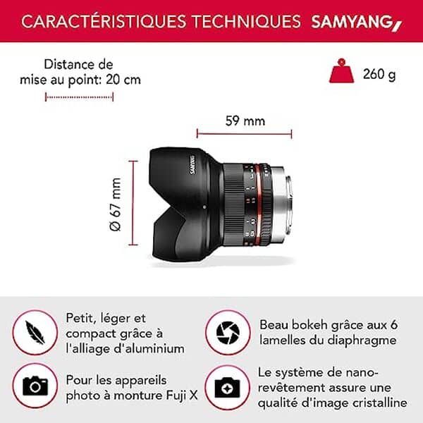 Découvrez le test complet de l'objectif Samyang 12 mm F2.0 pour Fuji X, un grand angle manuel idéal pour capturer des images époustouflantes avec un appareil photo aps-c