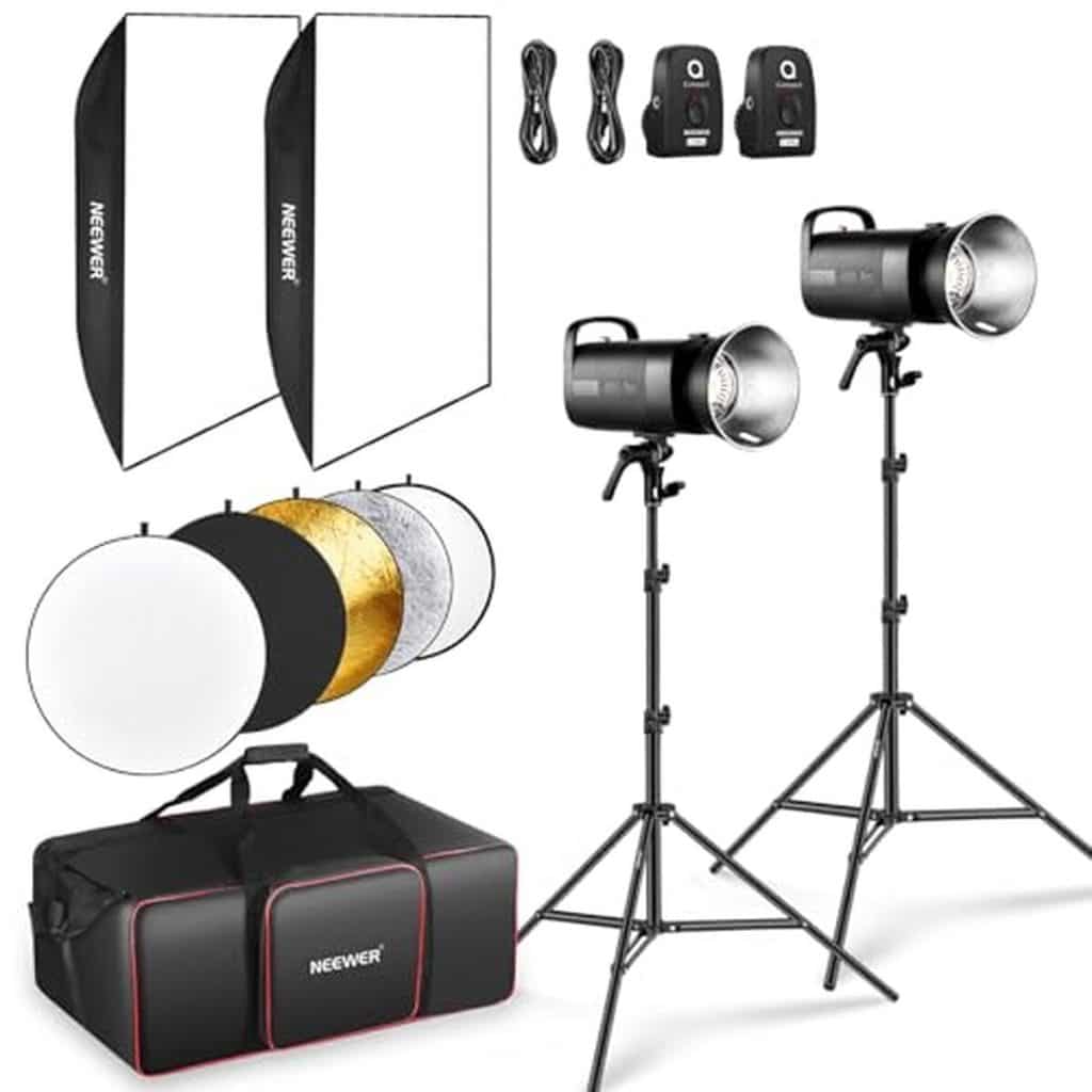 Test du kit d'éclairage neewer S102-400W Pro : puissance et polyvalence