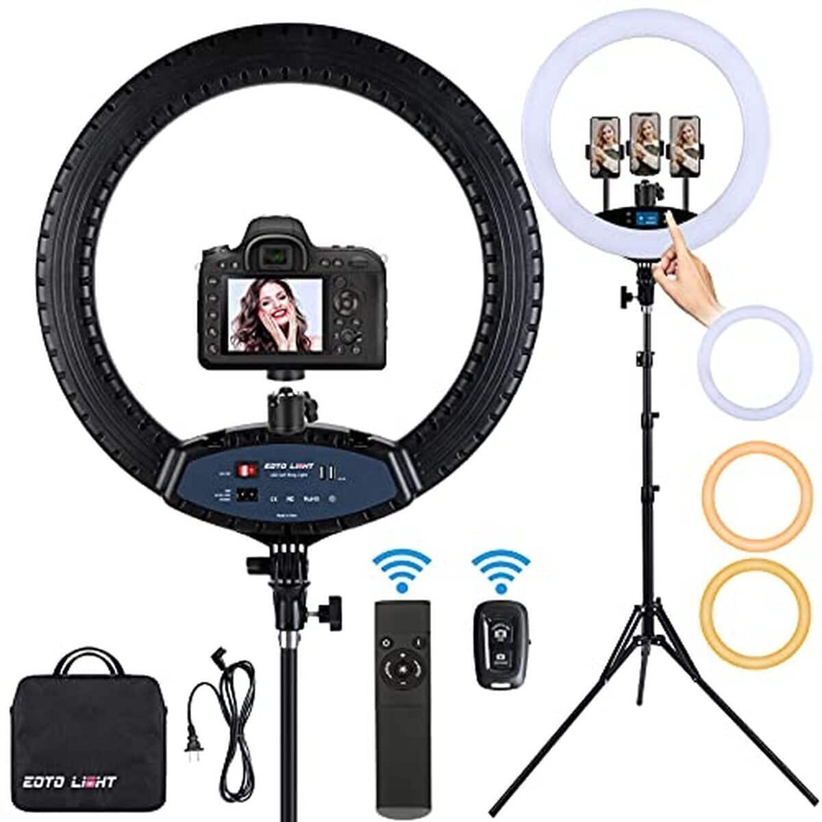 Test : ring light 19 pouces LED avec trépied et bluetooth